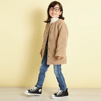 【50%OFF】ボア×キルティングリバーシブルノーカラージャケット