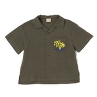 ポイント刺しゅう入りオープンカラーシャツ