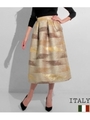 ITALY　金糸ランダムデザインフレアスカート/ベージュ(005)