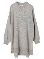 ・ハイネックワンピース/杢ライトグレー