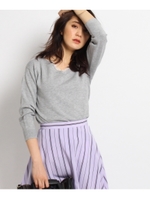 【WEB限定】Vネックレーシーニット/杢ライトグレー(911)