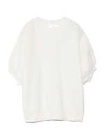 【emmi atelier】パフハーフスリーブニットプル/BLK