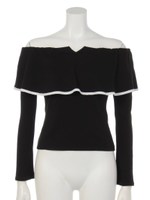 ＶカットフリルＴＯＰＳ/ブラック