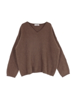 アンゴラVネックオーバーニット/ブラウン