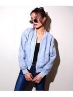 【Alluge】オーガンジーレイヤードMA-1/サックスブルー(020)