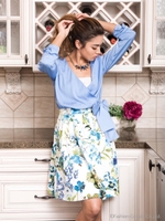 カシュクールワンピース/ブルー