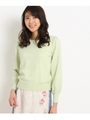 コットンパフスリーブニット/ライトグリーン(021)