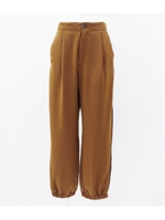 【Settimissimo】サイドライン裾絞りワイドパンツ/キャメル(017)