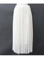 【Alluge】シャドーボーダープリーツスカート/ホワイト(001)