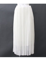 【Alluge】シャドーボーダープリーツスカート/ホワイト(001)