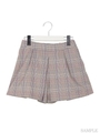 チェックキュロット/ベージュ