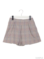 チェックキュロット/ベージュ
