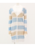 【Sandie anap】マルチカラーボーダーカーデ/ホワイト(001)