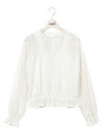 レースパッチプルオーバー/ホワイト