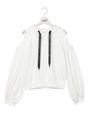 肩あきレースパーカー/ホワイト