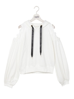 肩あきレースパーカー/ホワイト