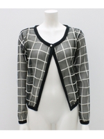 【ANAP】総柄オーガンジーボレロカーディガン/ブラック(027)