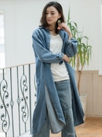 DENIM ロングシャツ/ブリーチ