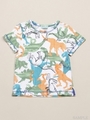２１／−天竺ペンタッチダイナソープリントＴシャツ/ネイビー