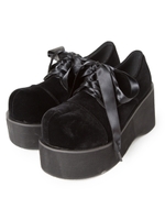 サテンベロアシューズ/ブラック