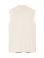 ハイネックノースリーブニット/WHT