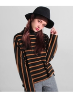 【Settimissimo】プチハイネックボーダーニットトップス/グレー(006)