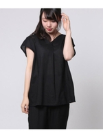 無地ネジリブラウス/ブラック(027)