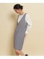 【BAILA4月号掲載　S・Lサイズあり】ジャンスカコクーンワンピース/ブラック(019)