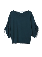 ◆SUNNY ドロストギャザースリーブニット(セットアップ対応)/ブルー(110)