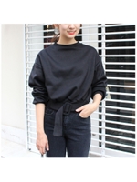 ウエストベルト付きスウェット/ブラック