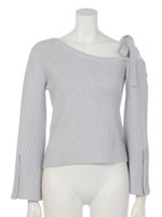 ストラップワンショルニット/ライトブルー