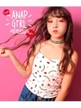 【ANAP GIRL】LIP柄パッド入りキャミソール/ホワイト(001)