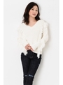 WフリンジVネックK TOP/WHITE