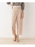 [WEB&一部店舗限定販売]レース付ストレッチワイドパンツ/ベージュ(052)