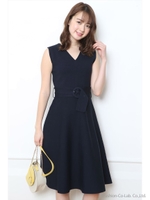 ノースリフレアニットワンピース/ライトグレー