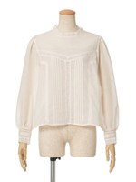 【an another angelus limited】ピンタックレース使いブラウス/OFF WHITE