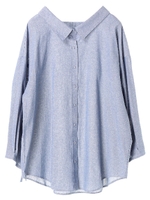 ドロストオーバーシャツチュニック/インディゴ