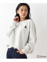 ビッグシルエットトレーナー(ミッキーマウス)/ライトグレー(011)