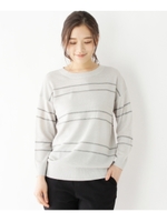 ラメ入り編地切替スプリングニット/ベビーピンク(071)