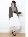 レースフレアスカート/ライトグレー