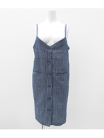 【UNDER ANAP】BACKプリント入ストライプワンピース/ブルー(019)