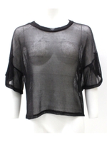 ITALY ラメ混フレアースリーブニット/ブラック(027)