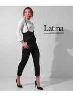 【Latina】Wリボンレースアップサロペット/グレー(006)