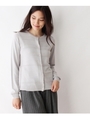 [吸湿発熱/静電気防止]オパール調ボタンカーディガン/ライトグレー(011)
