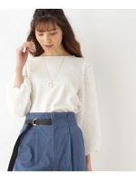 【WEB限定サイズ(S・LL)あり】袖レースプルオーバー/ホワイト系(002)