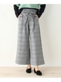 グレンチェックワイドシルエットパンツ/ブラック(219)