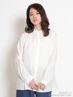 スカラップレースMIXブラウス/ホワイト