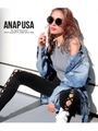 【ANAP USA】センタークロスハイウエストスキニーパンツ/ブラック(027)