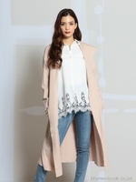 フードニットガウンコーディガン/ベージュ