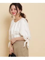 SACRA ノットリボンスリーブブラウス/アイボリー(004)